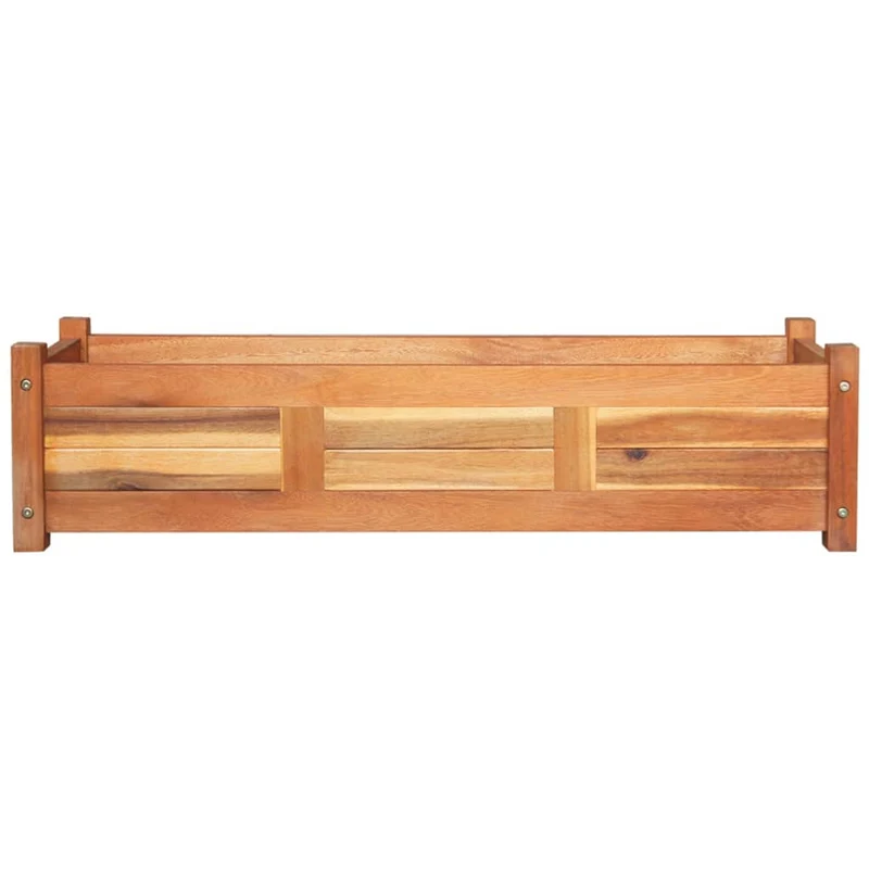 Arriates Elevados De Jardín 2 Pzas Madera Acacia 100x30x25 Cm