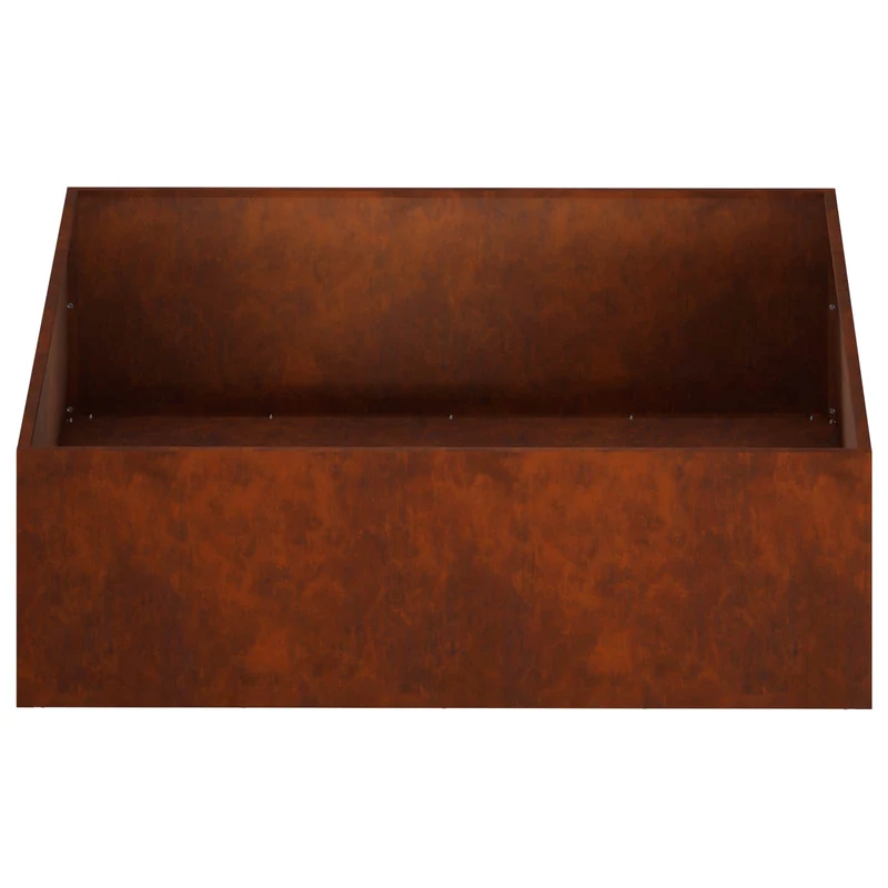 Macetero De Jardín Oxidado 80 X 80 X 30 Cm Acero Oxidado