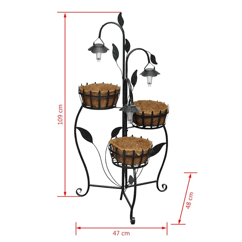 Cesta Para Plantas Con Luces Led