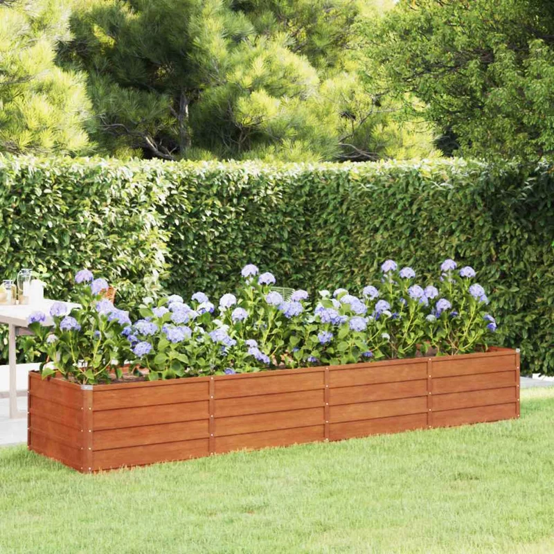 Arriate Oxidado De Acero Corten 320x80x45 Cm