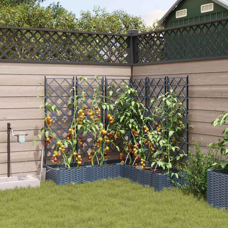 Macetero De Jardín 5 Uds. Gris 120 X 120 X 126 Cm Pp