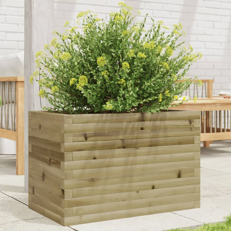 Jardinera De Madera De Pino Impregnada 70x40x45,5 Cm