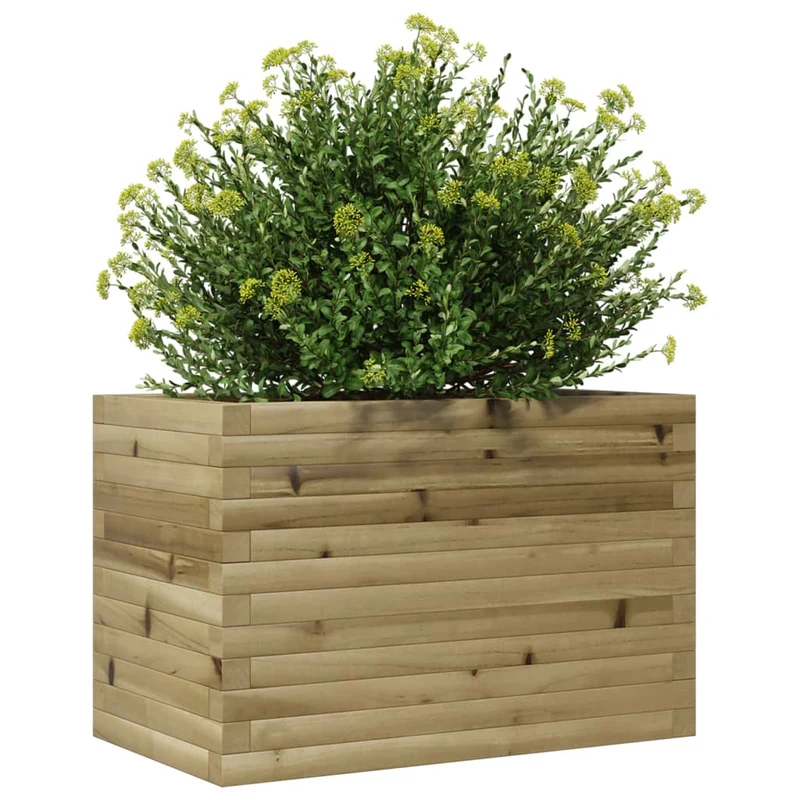 Jardinera De Madera De Pino Impregnada 70x40x45,5 Cm