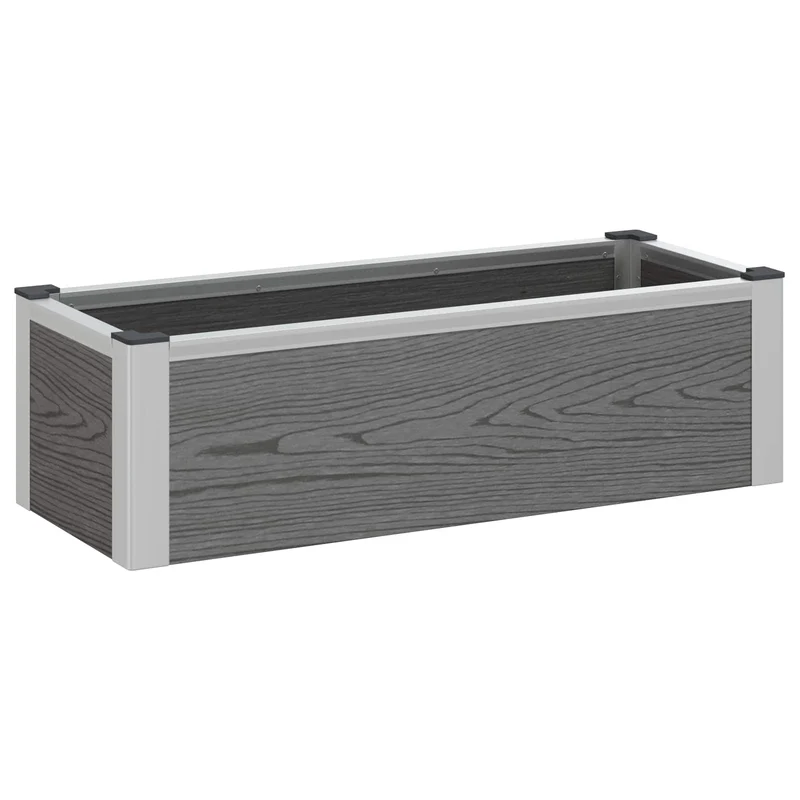Arriate Elevado Gris 75 X 30 X 22 Cm Wpc Y Aluminio