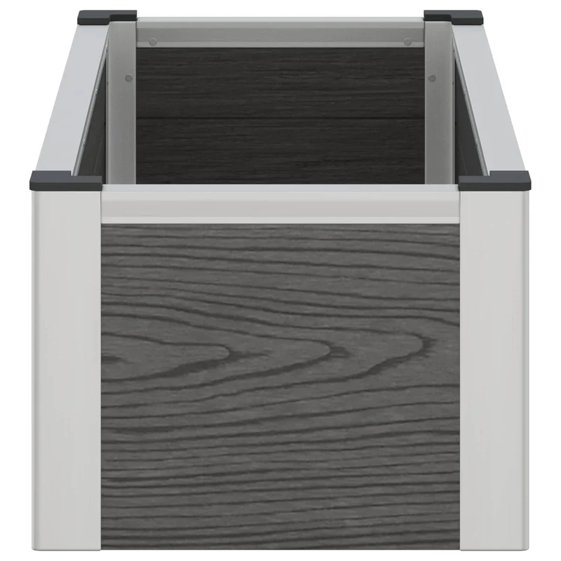 Arriate Elevado Gris 75 X 30 X 22 Cm Wpc Y Aluminio