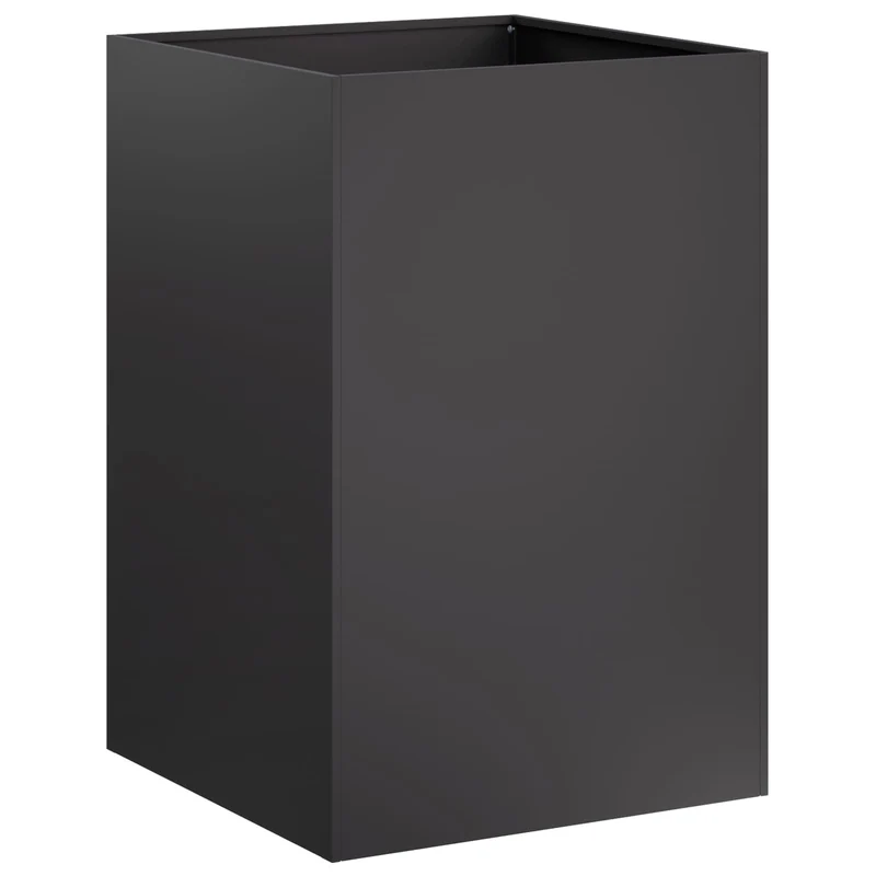 Macetero De Jardín Negro 40 X 40 X 75 Cm Acero Laminado En Frío