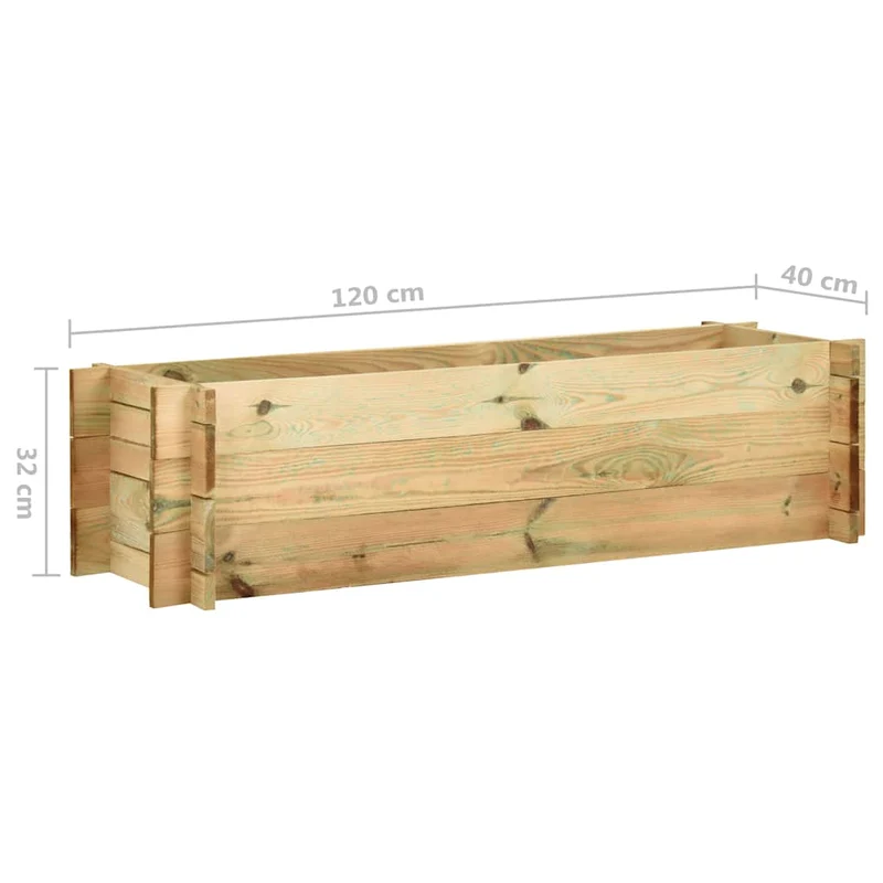 Jardinera De Verduras Madera Pino Impregnada 120 Cm