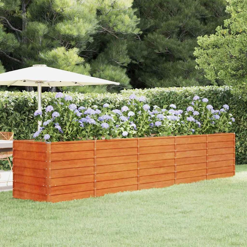 Arriate Oxidado De Acero Corten 400x80x77 Cm