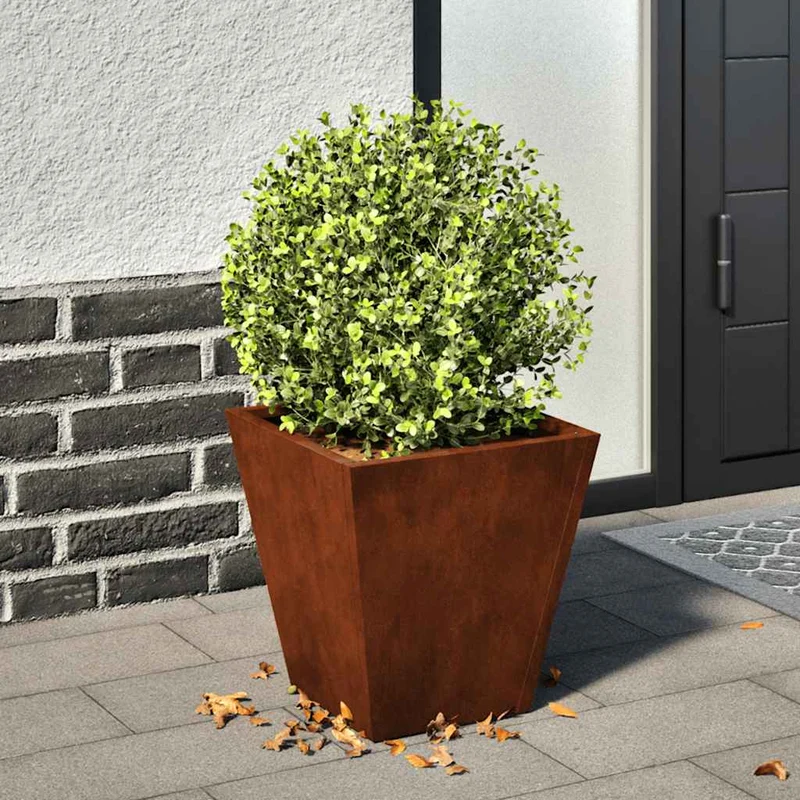 Jardinera Hexagonal De Acero Oxidado 30x30x30 Cm