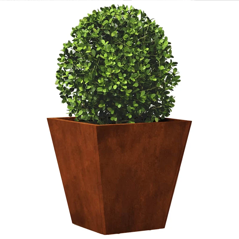 Jardinera Hexagonal De Acero Oxidado 30x30x30 Cm