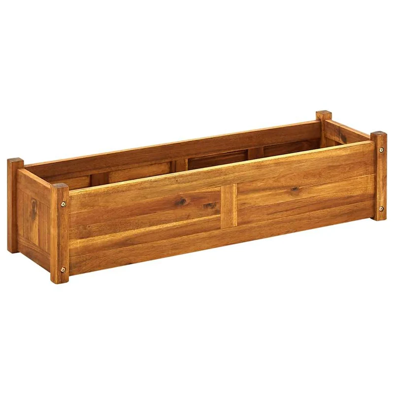 Arriate De Madera De Acacia 100x30x25 Cm