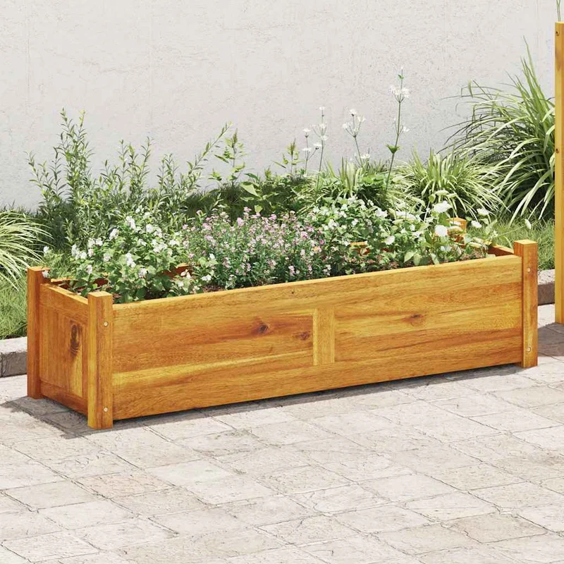 Arriate De Madera De Acacia 100x30x25 Cm