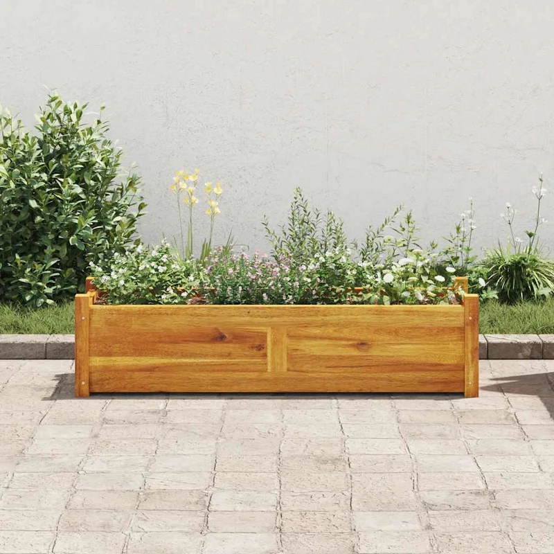 Arriate De Madera De Acacia 100x30x25 Cm