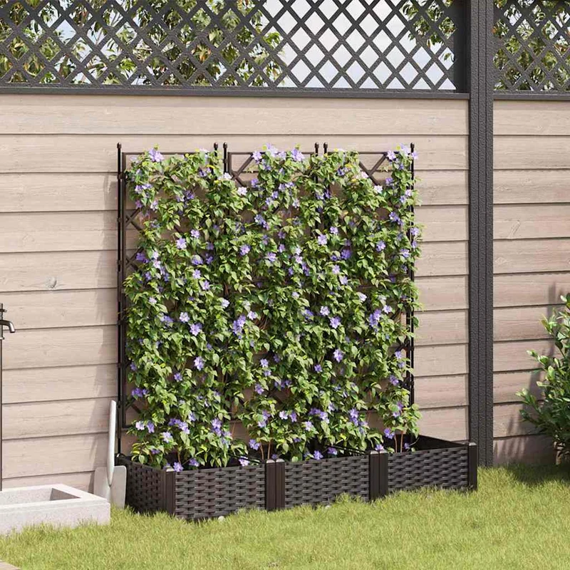 Macetero De Jardín 3 Uds. Marrón 120 X 40 X 125,5 Cm Pp