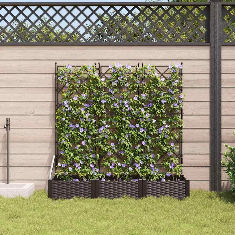 Macetero De Jardín 3 Uds. Marrón 120 X 40 X 125,5 Cm Pp