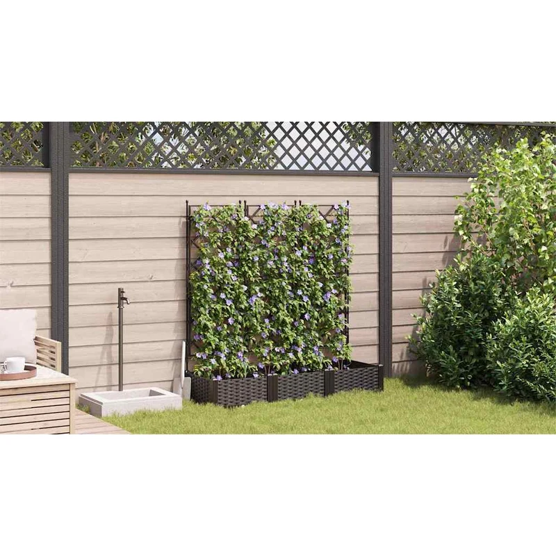 Macetero De Jardín 3 Uds. Marrón 120 X 40 X 125,5 Cm Pp