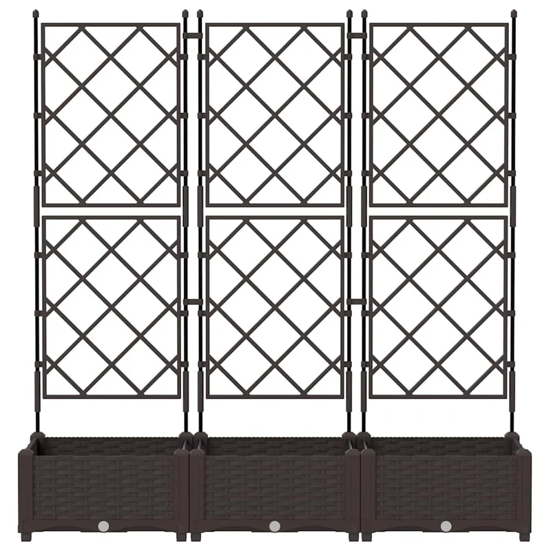 Macetero De Jardín 3 Uds. Marrón 120 X 40 X 125,5 Cm Pp