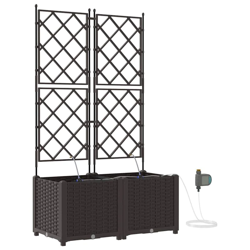 Macetero De Jardín 2 Uds. Marrón 80 X 40 X 142 Cm Pp