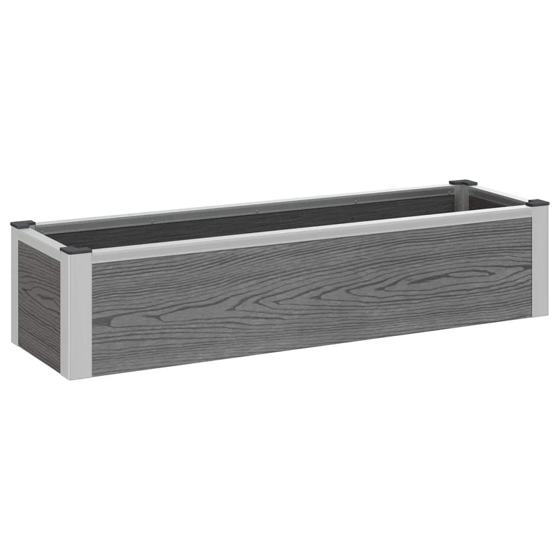 Arriate Elevado Gris 100 X 30 X 22 Cm Wpc Y Aluminio