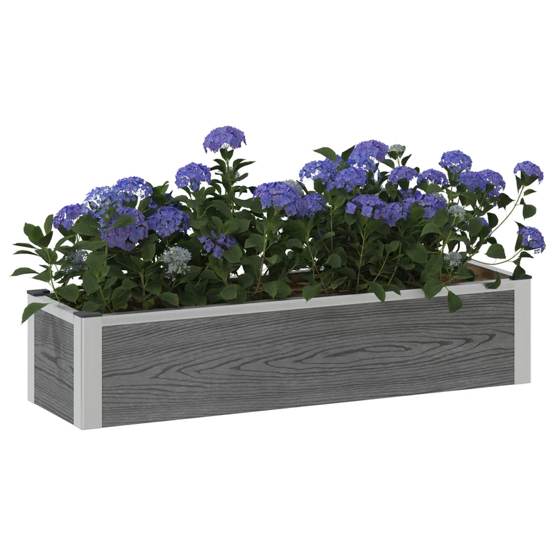 Arriate Elevado Gris 100 X 30 X 22 Cm Wpc Y Aluminio