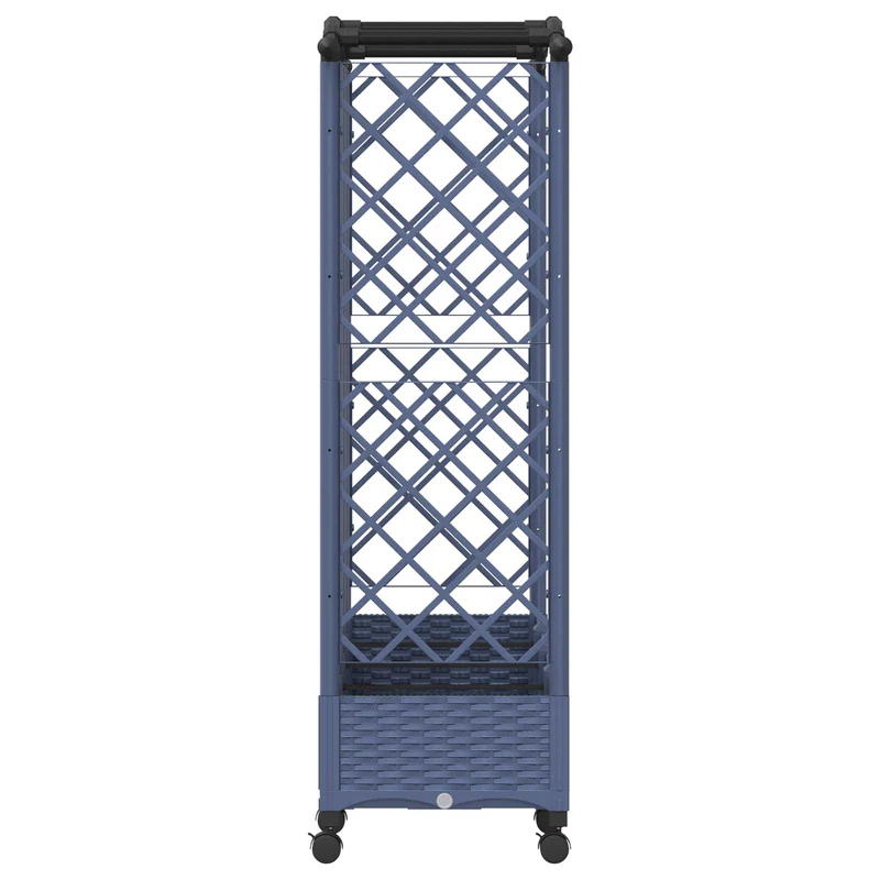 Cama Elevada Con Trellis Y Techo Gris 203,5 X 40 X 129 Cm Pp