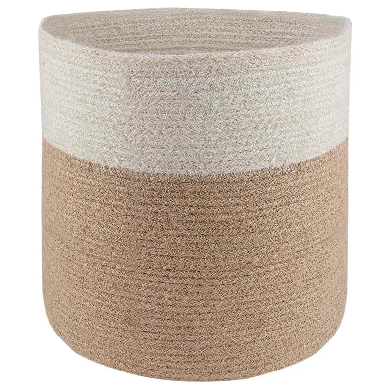 Set De Macetas De Planta 2 Uds. Natural Y Blanco Ø 28 X 28 Cm
