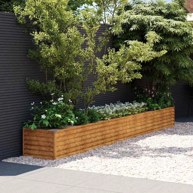Jardinera Elevada De Acero Corten 386x50x36 Cm