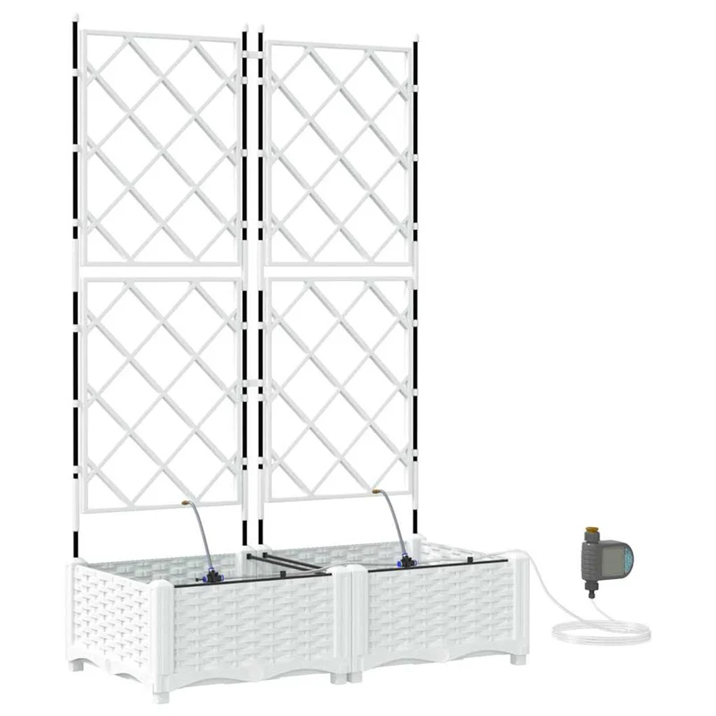 Macetero De Jardín 2 Uds. Blanco 80 X 40 X 126 Cm Pp