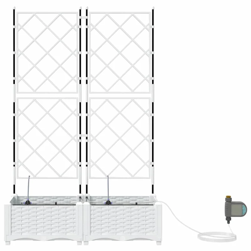 Macetero De Jardín 2 Uds. Blanco 80 X 40 X 126 Cm Pp