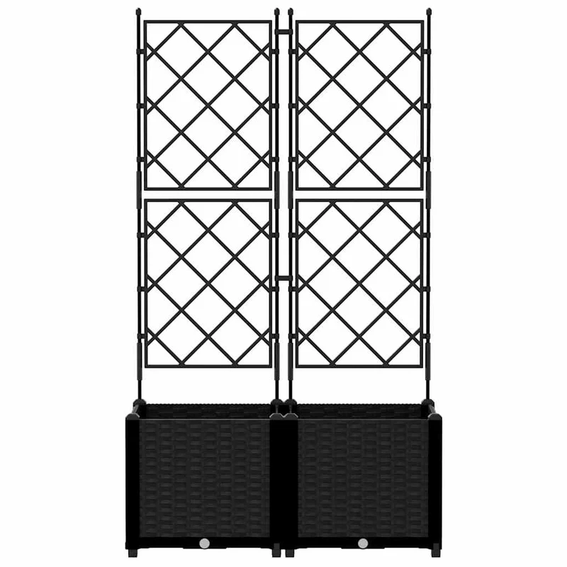 Macetero De Jardín 2 Uds. Negro 80 X 40 X 143 Cm Pp