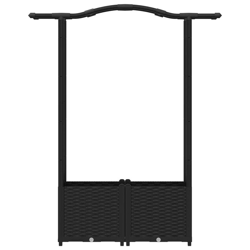 Cama Elevada Con Trellis Y Techo Negro 125 X 40 X 138 Cm Pp