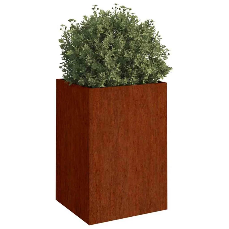 Jardinera De Acero Corten 42x38x75 Cm