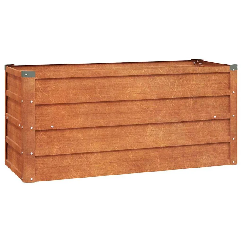 Arriate Oxidado De Acero Corten 100x40x45 Cm