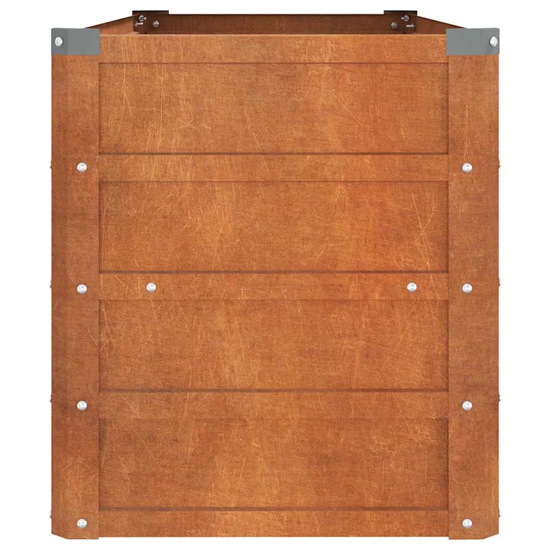 Arriate Oxidado De Acero Corten 100x40x45 Cm