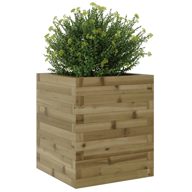 Jardinera De Madera De Pino Impregnada 40x40x46 Cm