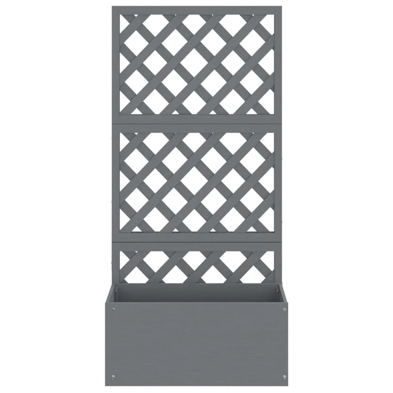 Jardineras Con Enrejado 2 Unidades Wpc Gris 65x33x135 Cm