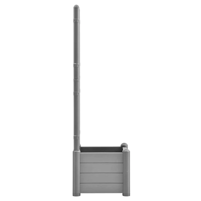 Jardinera Con Enrejado Pp Gris Piedra 43x43x142 Cm