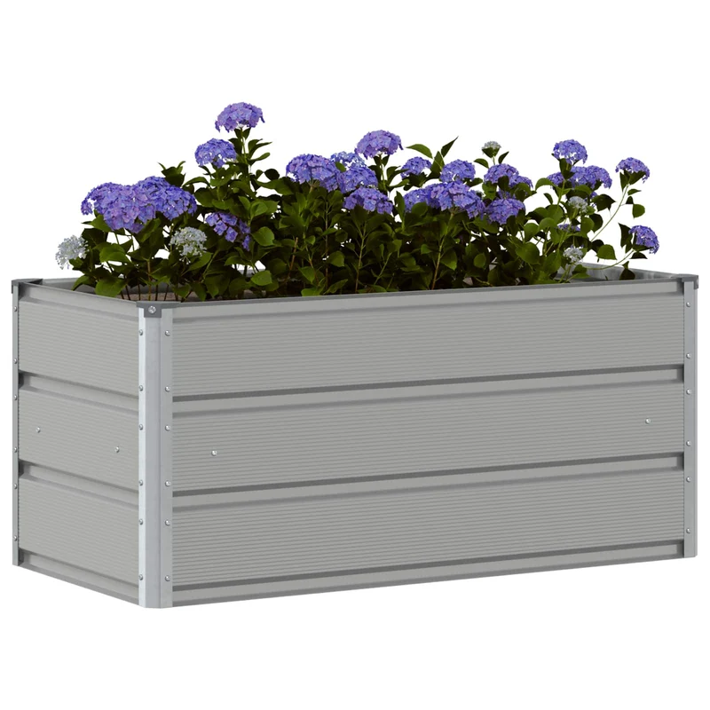 Jardinera Gris Claro 100 X 50 X 45 Cm Acero Galvanizado
