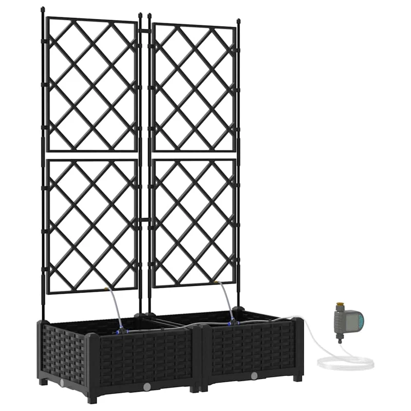 Macetero De Jardín 2 Uds. Negro 80 X 40 X 126 Cm Pp