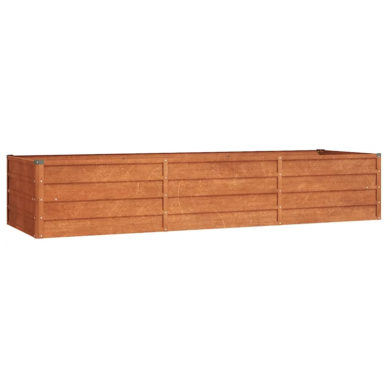 Arriate Oxidado De Acero Corten 240x80x45 Cm