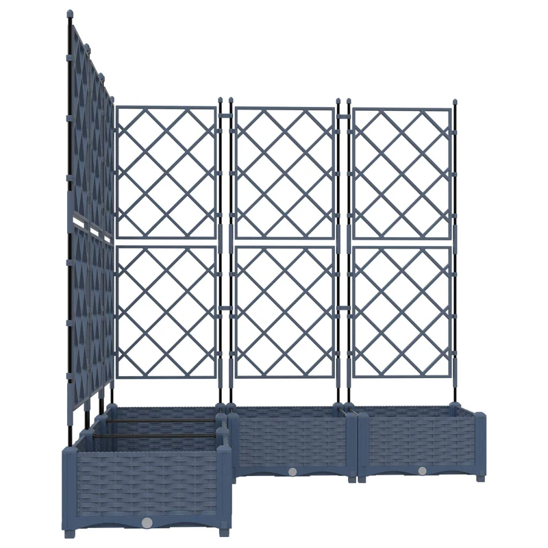 Macetero De Jardín 5 Uds. Gris 120 X 120 X 125,5 Cm Pp