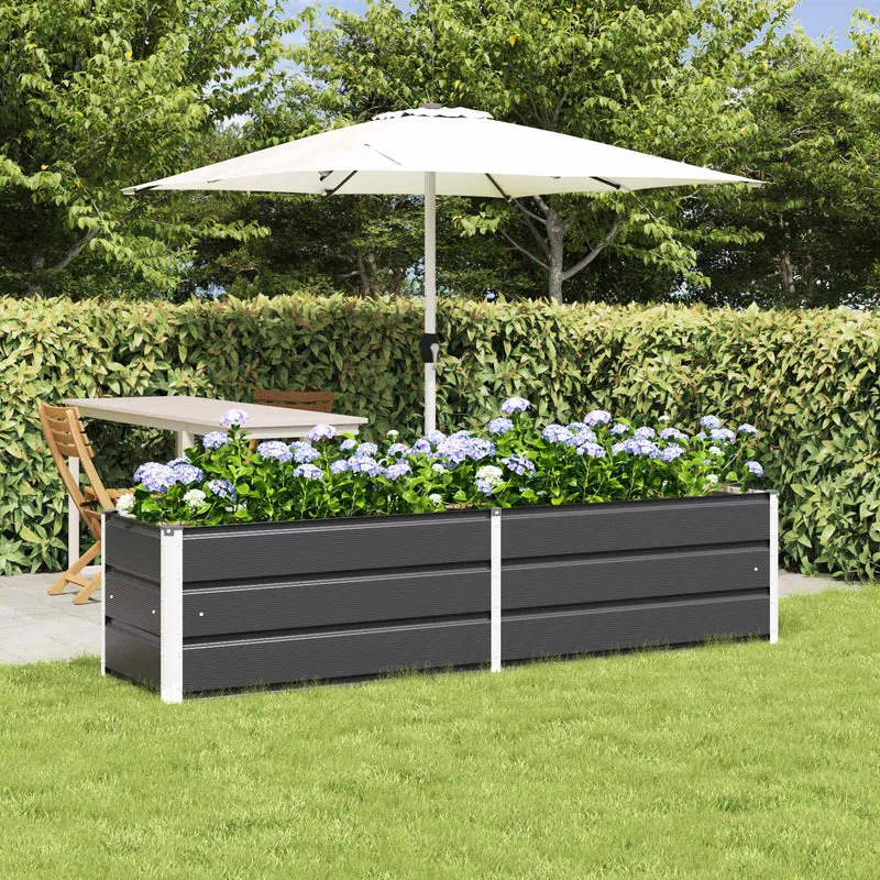 Jardinera Antracita 195 X 50 X 45 Cm Acero Galvanizado