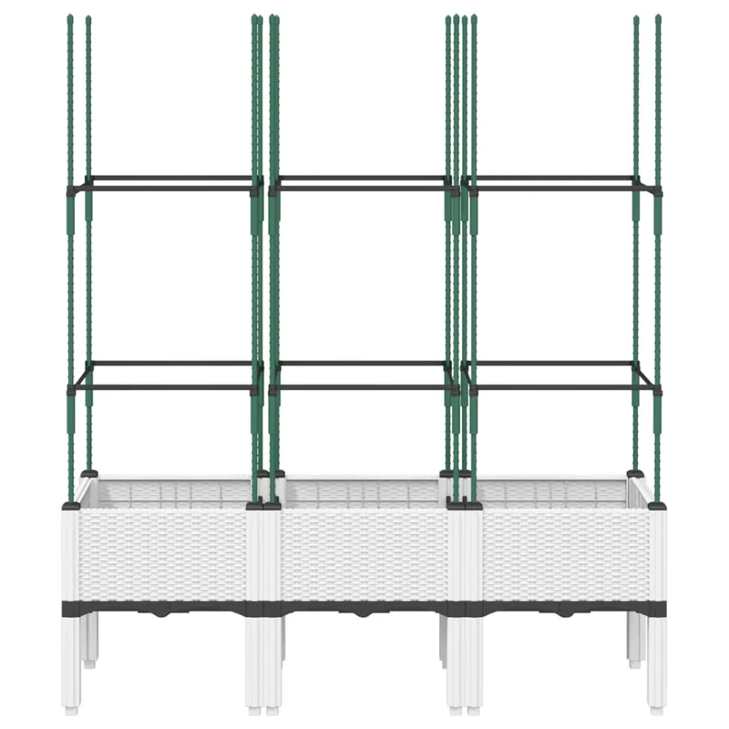 Jardinera Con Enrejado Pp Blanco 120x40x142,5 Cm