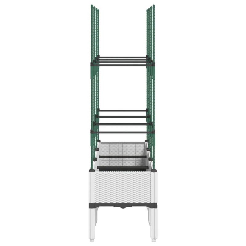 Jardinera Con Enrejado Pp Blanco 120x40x142,5 Cm