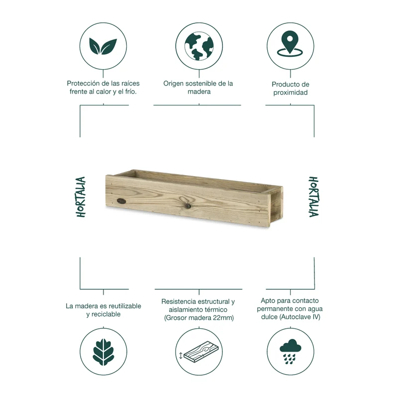 Jardinera Vertical Stand Line 1B Madera Tratada Exterior Hortalia