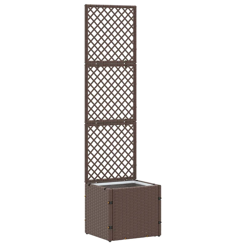Jardín Enrejado Macetero Marrón 35 X 30 X 135 Cm Metal