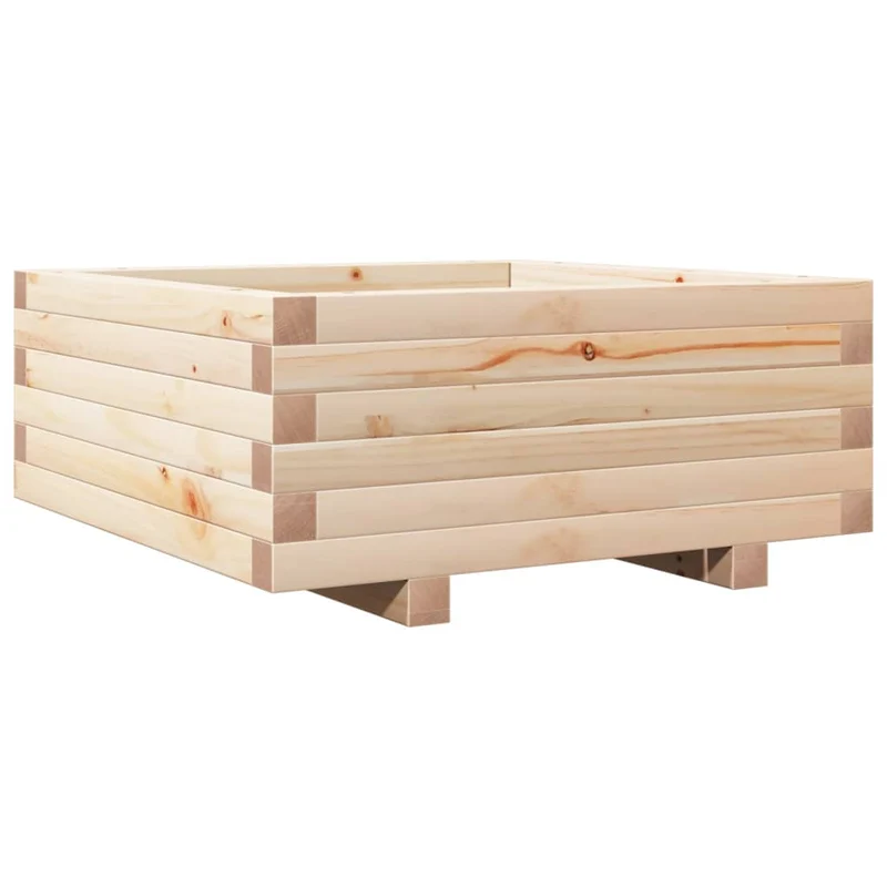 Jardinera De Madera Maciza De Pino 60x60x26,5 Cm