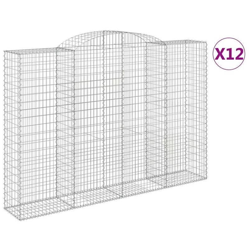 Cestas De Gaviones 12 Uds Forma De Arco Hierro 300x50x200/220cm