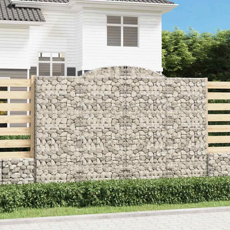 Cestas De Gaviones 12 Uds Forma De Arco Hierro 300x50x200/220cm