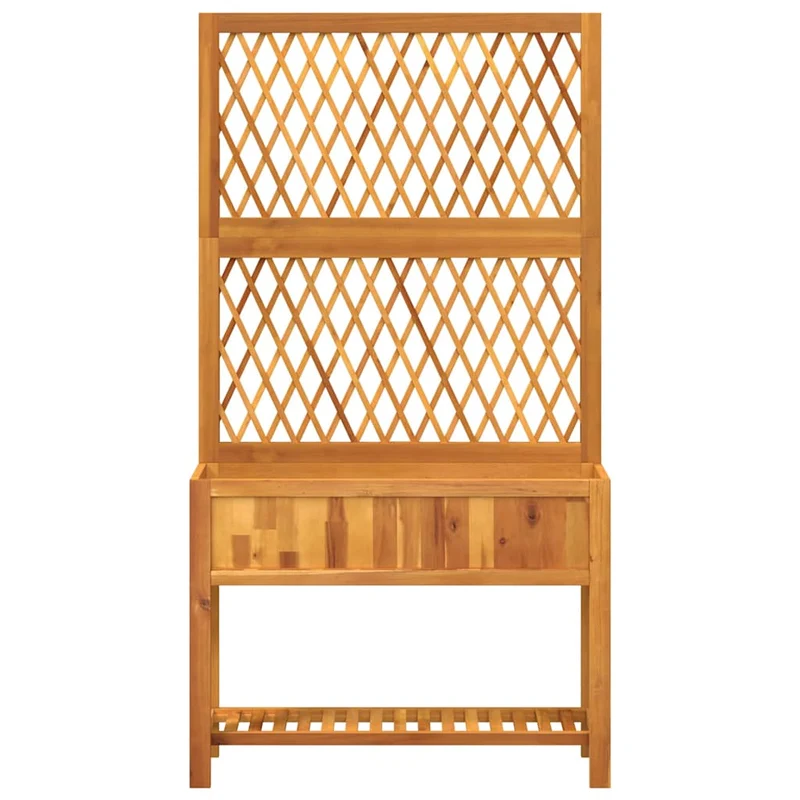 Jardinera Con Enrejado Y Estante Acacia Maciza 100x32x185 Cm